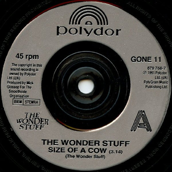 Wonder Stuff - Size Of A Cow - Used Vinyl Record 7" image 4