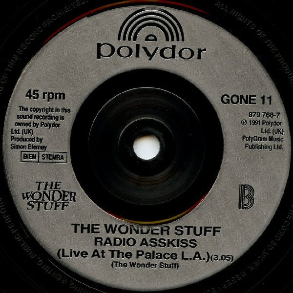 Wonder Stuff - Size Of A Cow - Used Vinyl Record 7" image 5