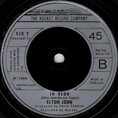 Elton John - Breaking Hearts - Used Vinyl Record 7" image 8