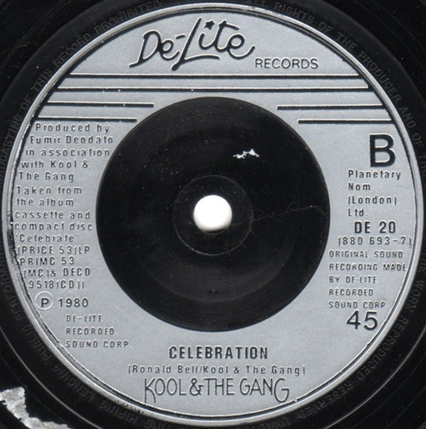 Kool & The Gang - Cherish / Celebration - Used Vinyl Record 7" image 4