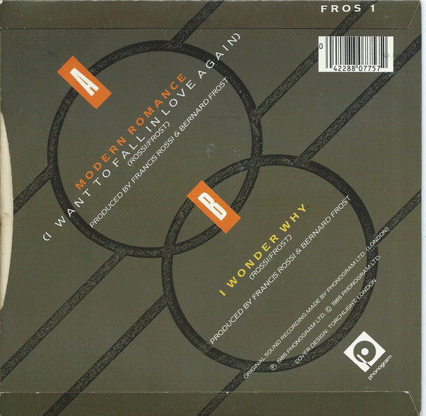 Francis Rossi - Modern Romance - Used Vinyl Record 7" image 2