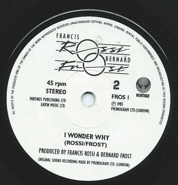 Francis Rossi - Modern Romance - Used Vinyl Record 7" image 4
