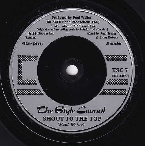 Style Council - Shout To The Top - Used Vinyl Record 7" image 3