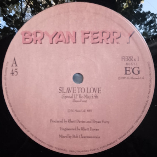 Bryan Ferry - Slave To Love - Used Vinyl Record 12" image 5