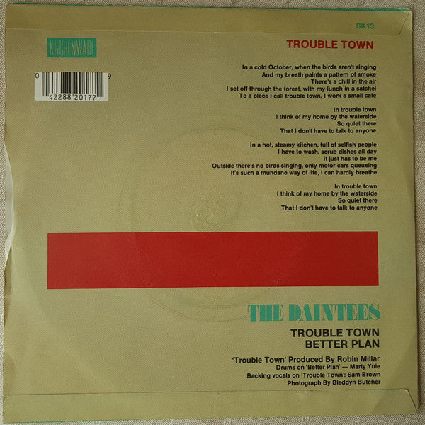 Daintees - Trouble Town - Used Vinyl Record 7" image 2