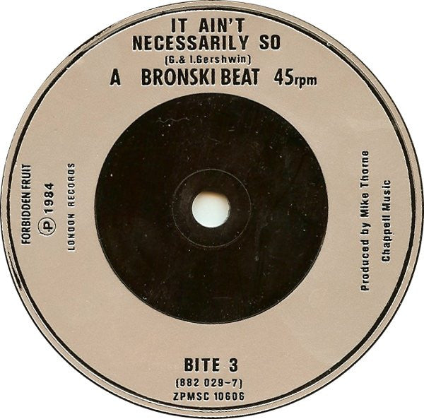 Bronski Beat - It Ain't Necessarily So - Used Vinyl Record 7" image 3