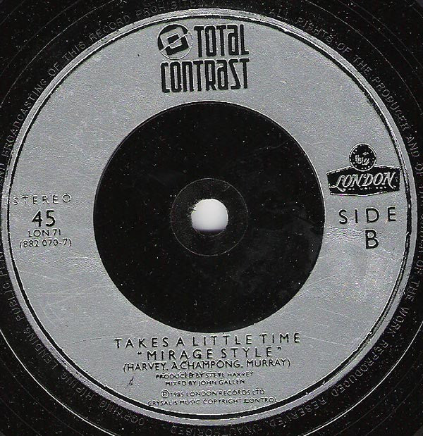 Total Contrast - Takes A Little Time - Used Vinyl Record 7" image 8