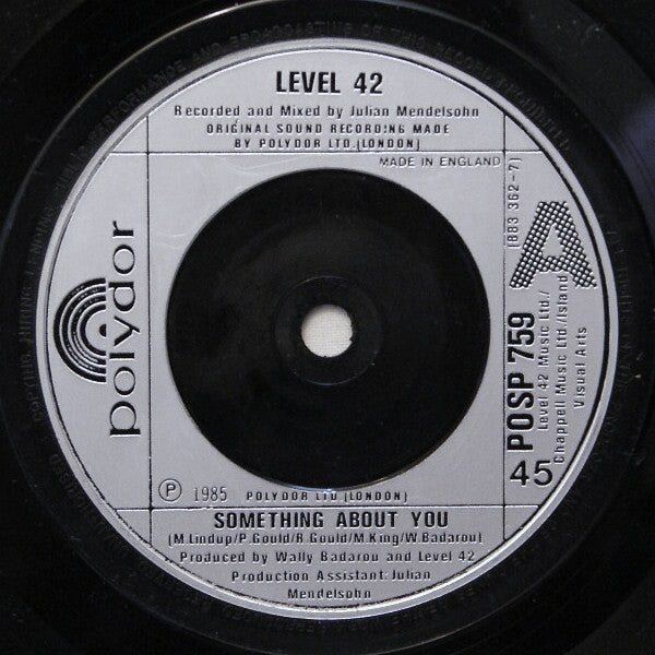 Level 42 - Something About You - Used Vinyl Record 7" image 3