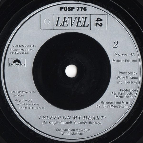 Level 42 - Leaving Me Now - Used Vinyl Record 7" image 4