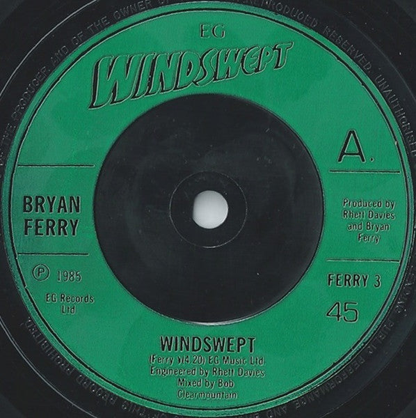 Bryan Ferry - Windswept - Used Vinyl Record 7" image 3