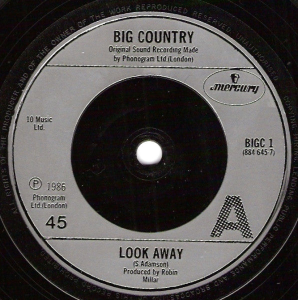 Big Country - Look Away - Used Vinyl Record 7" image 3