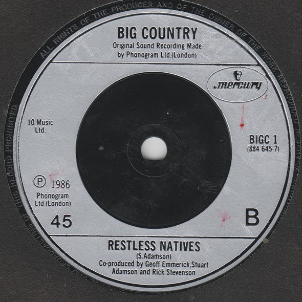Big Country - Look Away - Used Vinyl Record 7" image 4