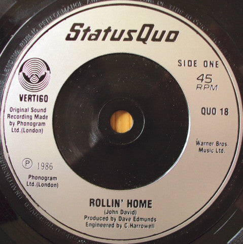 Status Quo - Rollin' Home - Used Vinyl Record 7" image 3