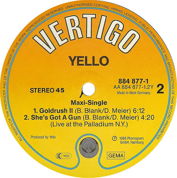 Yello - Goldrush - Used Vinyl Record 12" image 4