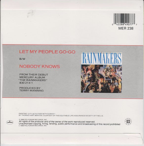 Rainmakers - Let My People Go-Go - Used Vinyl Record 7" image 2
