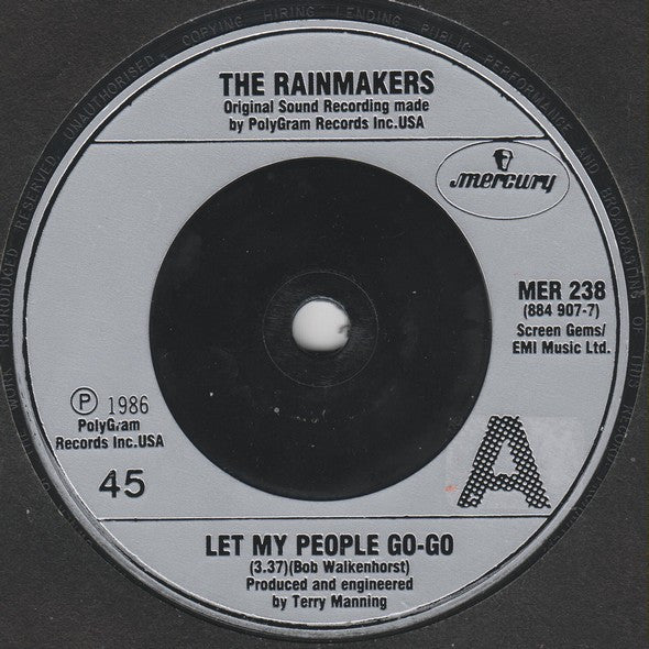 Rainmakers - Let My People Go-Go - Used Vinyl Record 7" image 3