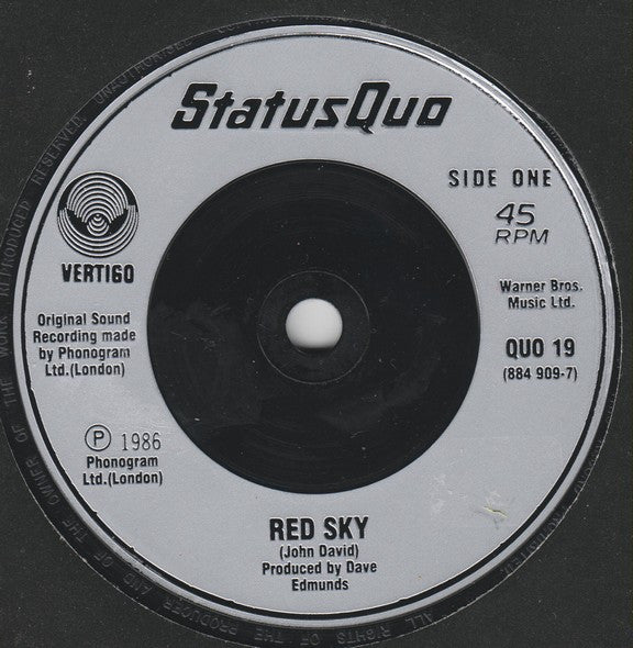 Status Quo - Red Sky - Used Vinyl Record 7" image 3