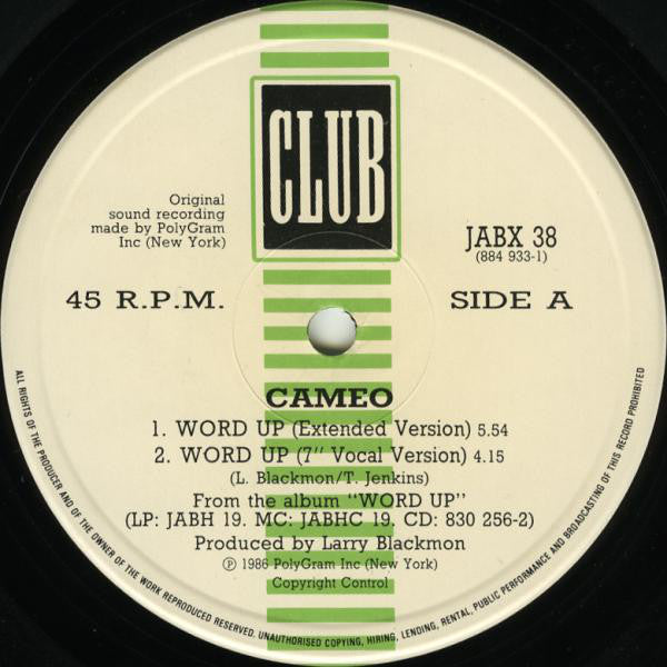 Cameo - Word Up - Used Vinyl Record 12" image 3