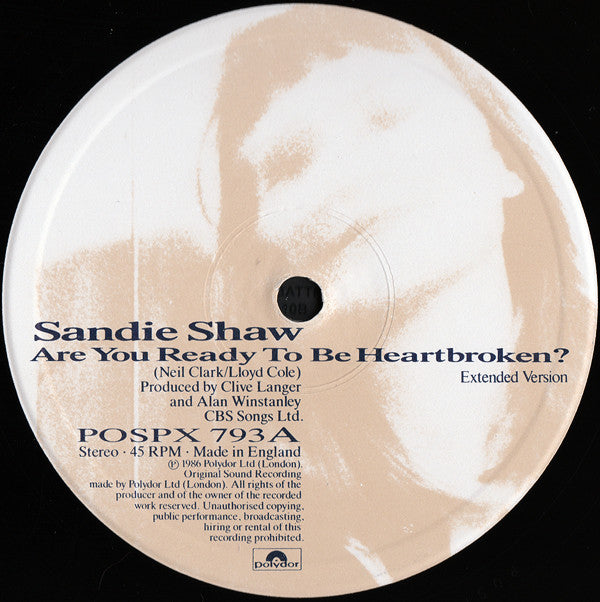 Sandie Shaw - Are You Ready To Be Heartbroken? - Used Vinyl Record 12 image 3