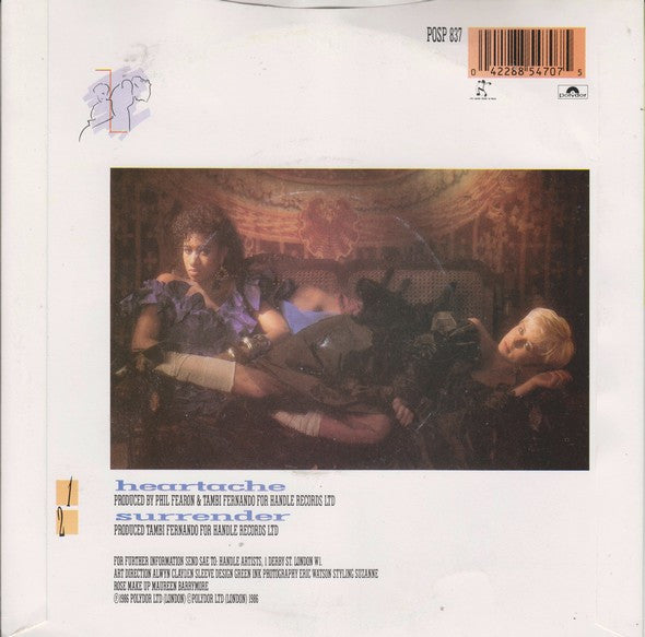 Pepsi & Shirlie - Heartache - Used Vinyl Record 7" image 2