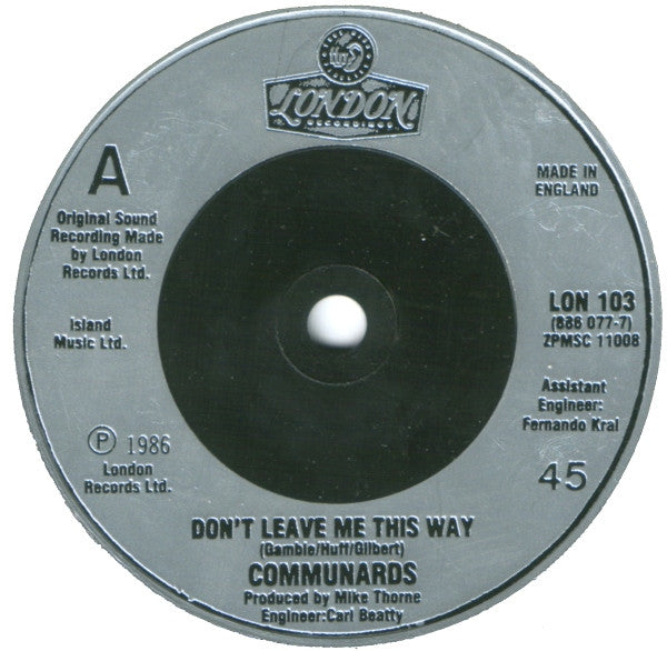 Communards - Don't Leave Me This Way - Used Vinyl Record 7" image 7