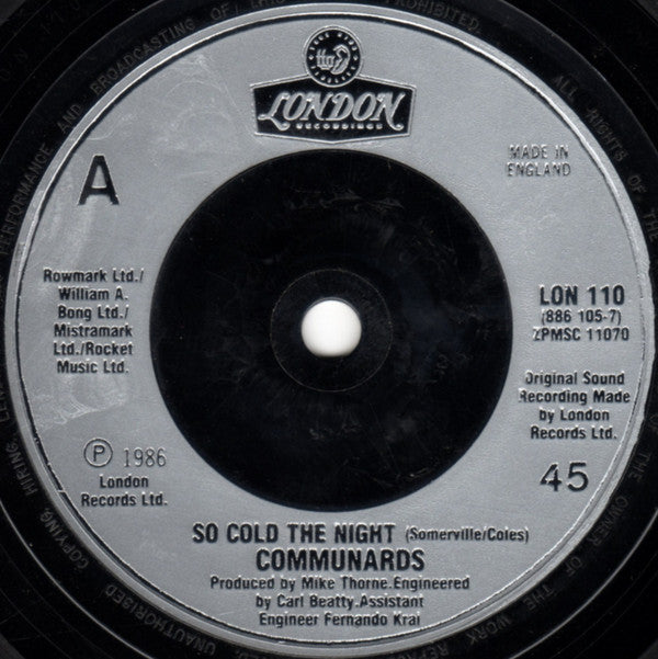 Communards - So Cold The Night - Used Vinyl Record 7" image 7