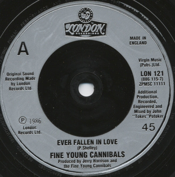 Fine Young Cannibals - Ever Fallen In Love - Used Vinyl Record 7" image 3