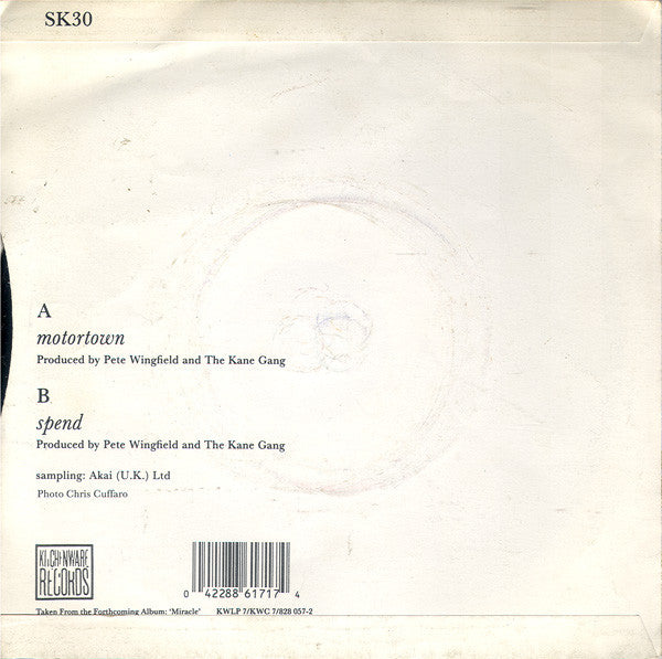 Kane Gang - Motortown - Used Vinyl Record 7" image 6