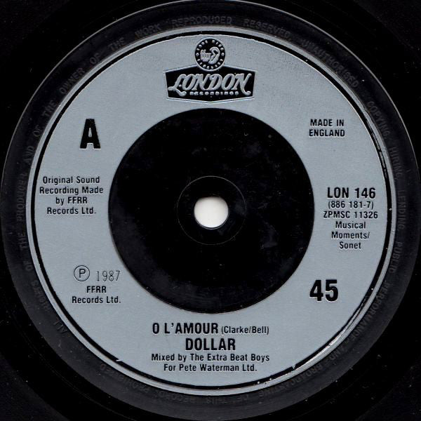 Dollar - O L'Amour - Used Vinyl Record 7" image 3