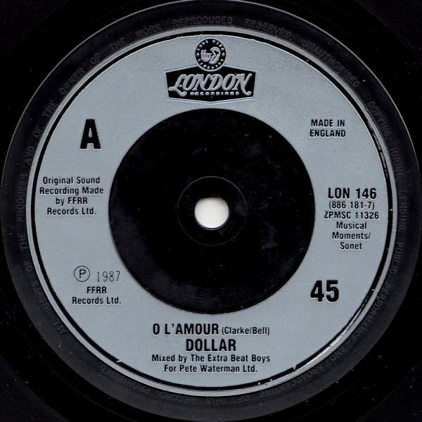 Dollar - O L'Amour - Used Vinyl Record 7" image 7