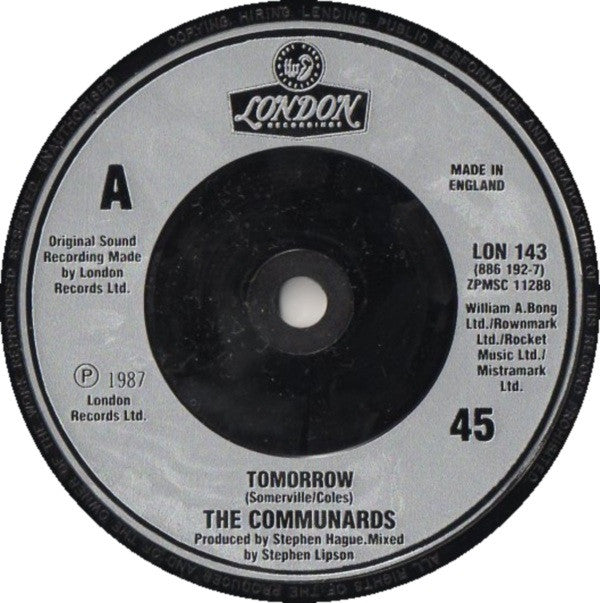 Communards - Tomorrow - Used Vinyl Record 7" image 7