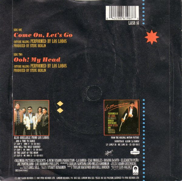 Los Lobos - Come On, Let's Go - Used Vinyl Record 7" image 6