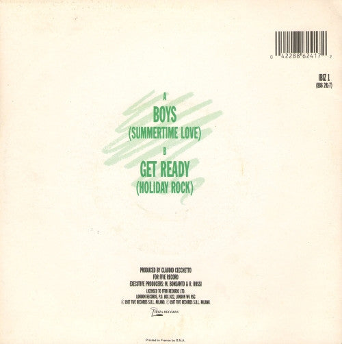 Sabrina - Boys (Summertime Love) - Used Vinyl Record 7" image 2