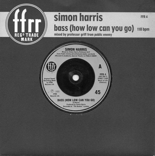 Simon Harris - Bass (How Low Can You Go) - Used Vinyl Record 7" image 1