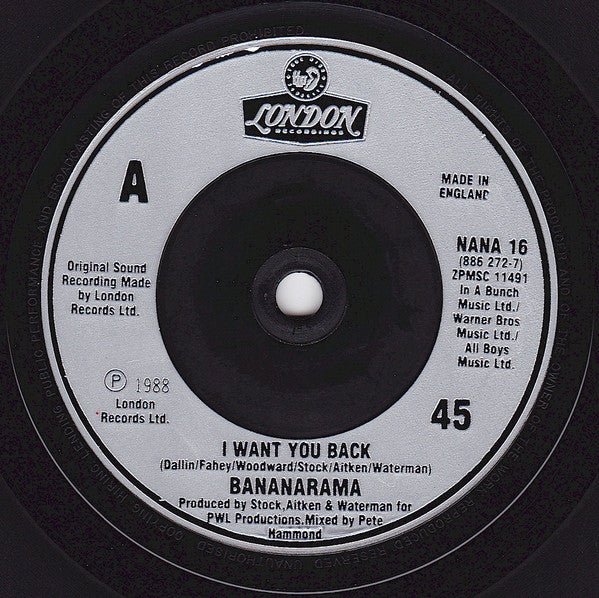 Bananarama - I Want You Back - Used Vinyl Record 7" image 3