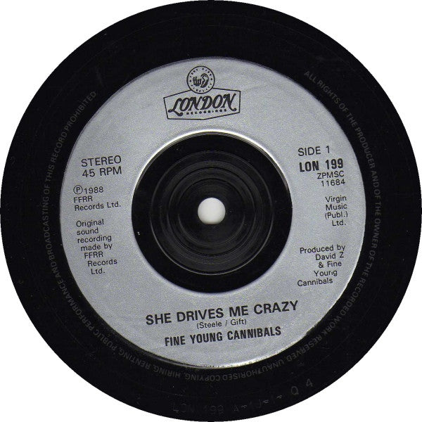 Fine Young Cannibals - She Drives Me Crazy - Used Vinyl Record 7" image 7