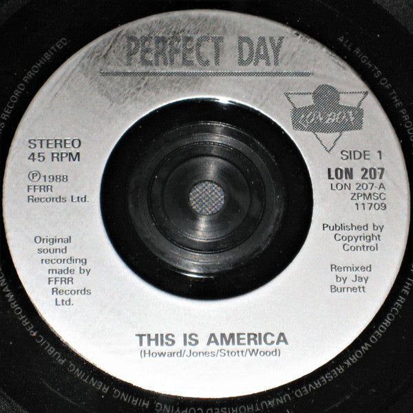 Perfect Day - This Is America - Used Vinyl Record 7" image 7