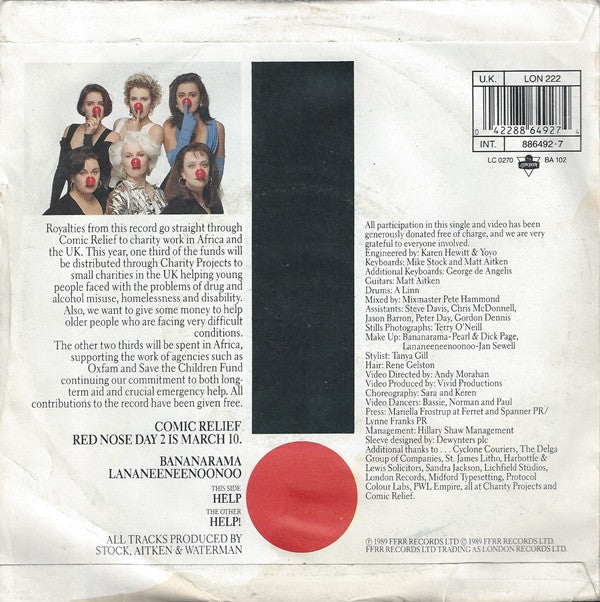 Bananarama - Help - Used Vinyl Record 7" image 2