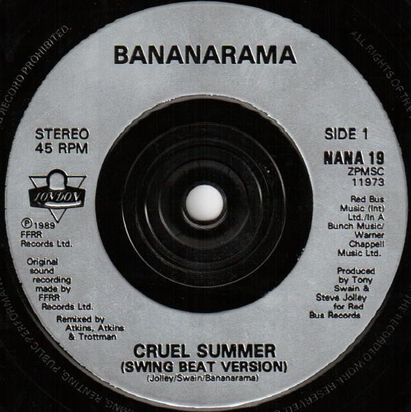 Bananarama - Cruel Summer '89 - Used Vinyl Record 7" image 7