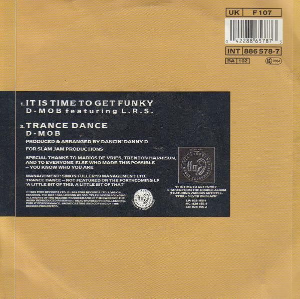 D Mob - It Is Time To Get Funky - Used Vinyl Record 7" image 6