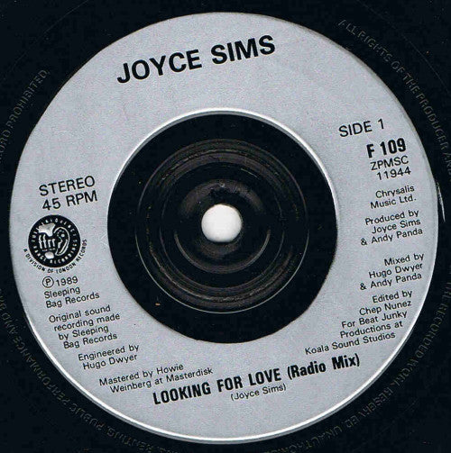 Joyce Sims - Looking For A Love - Used Vinyl Record 7" image 3