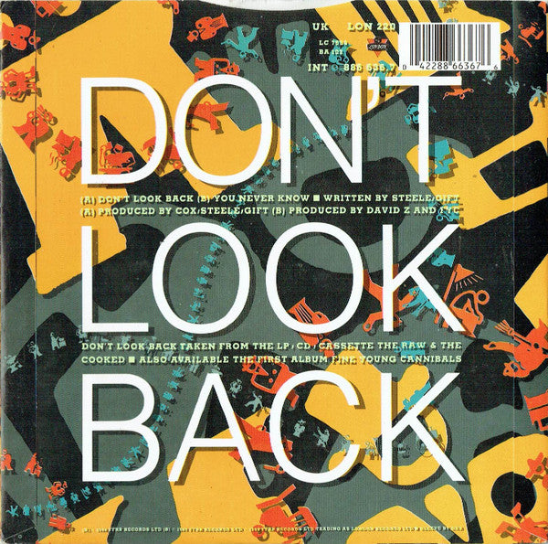 Fine Young Cannibals - Don't Look Back - Used Vinyl Record 7" image 2