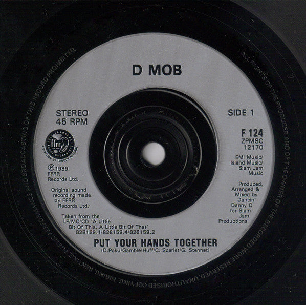 D Mob - Put Your Hands Together - Used Vinyl Record 7" image 3