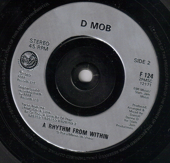 D Mob - Put Your Hands Together - Used Vinyl Record 7" image 4