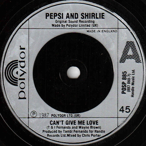 Pepsi & Shirlie - Can't Give Me Love - Used Vinyl Record 7" image 3