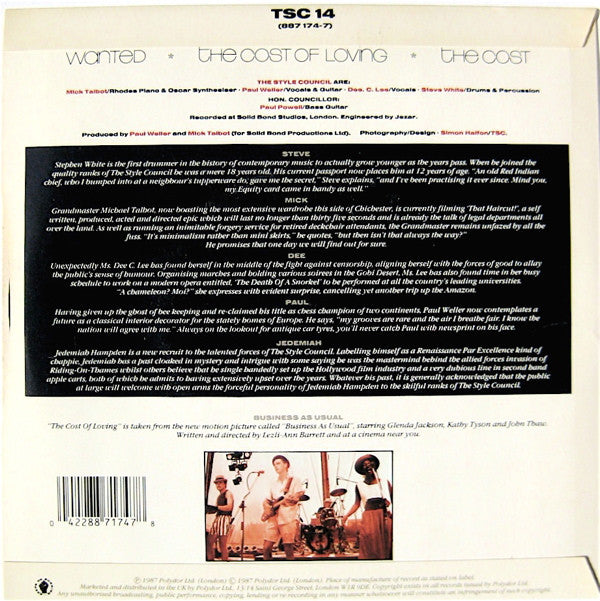 Style Council - Wanted Or Waiter, There's Some Soup In My Flies - Use image 2