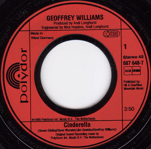 Geoffrey Williams - Cinderella - Used Vinyl Record 7" image 3