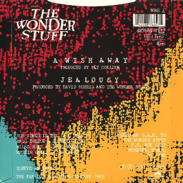 Wonder Stuff - A Wish Away - Used Vinyl Record 7" image 2