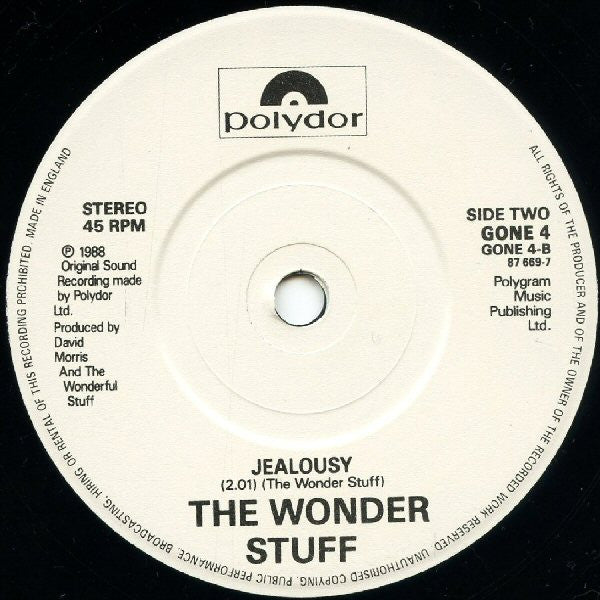 Wonder Stuff - A Wish Away - Used Vinyl Record 7" image 4