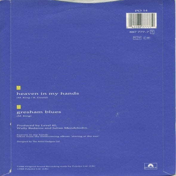 Level 42 - Heaven In My Hands - Used Vinyl Record 7" image 2